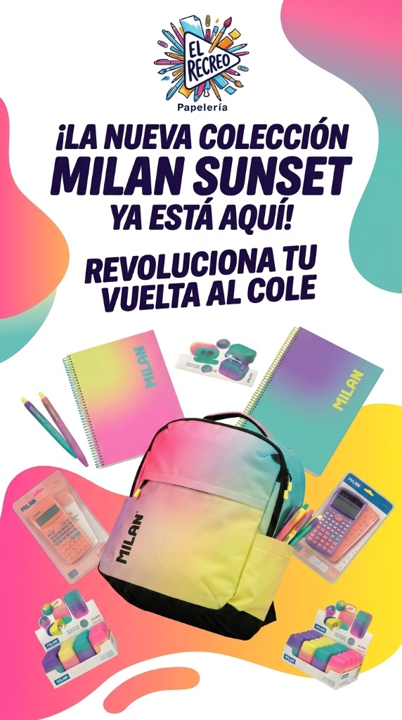 Colección Milan Sunset — mochilas y material escolar