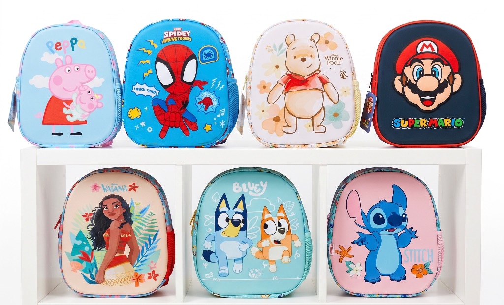 Mochilas infantiles — Peppa Pig, Spiderman, Winnie Pooh, Mario, Vaiana, Bluey, Stitch